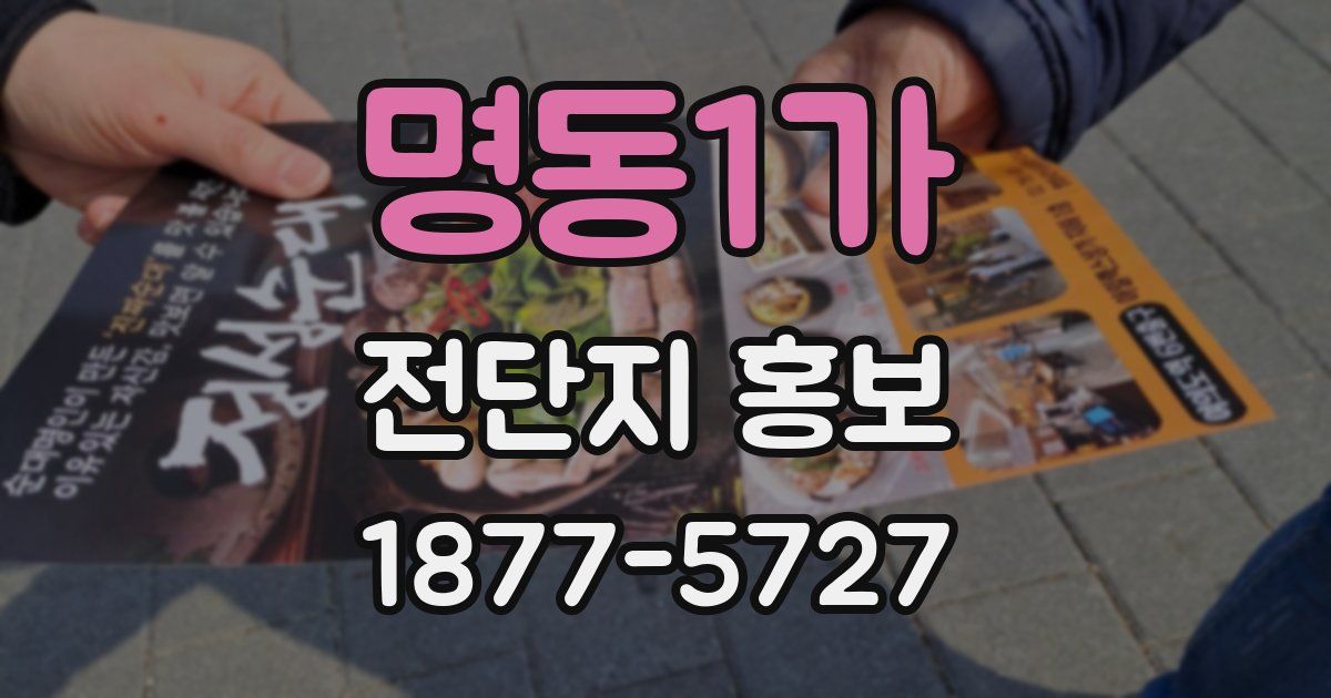 명동1가 전단지 홍보