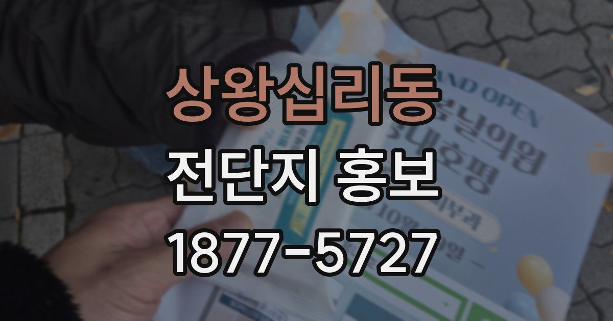 상왕십리동 전단지 홍보