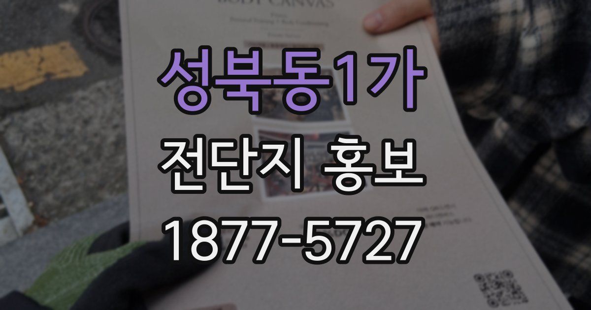 성북동1가 전단지 홍보