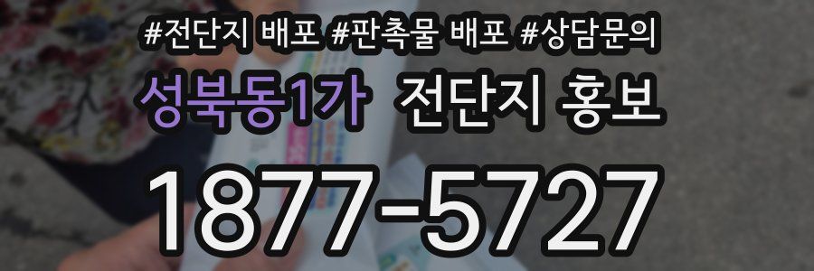 성북동1가 전단지 홍보