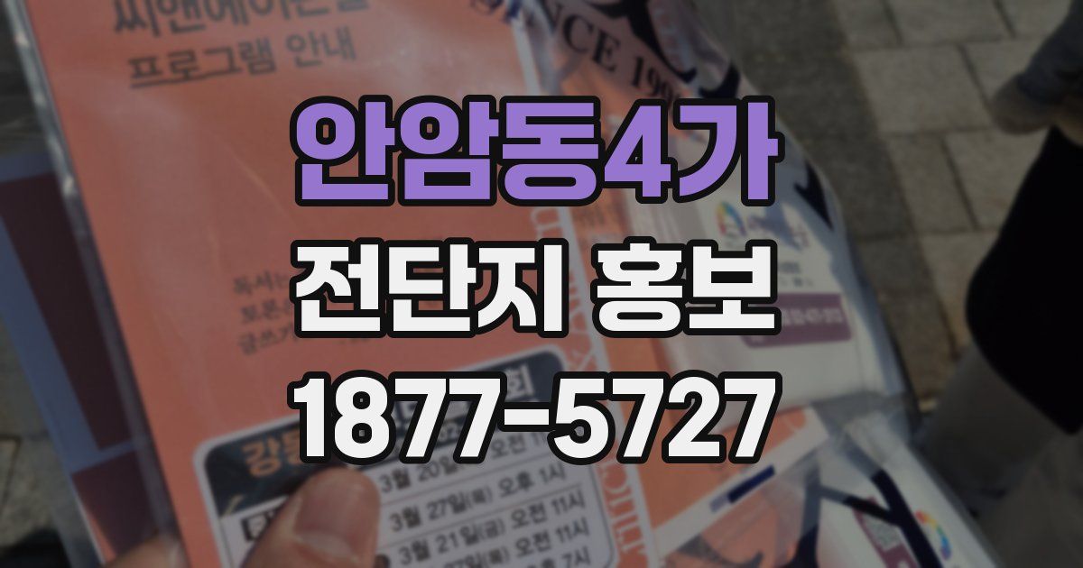 안암동4가 전단지 홍보
