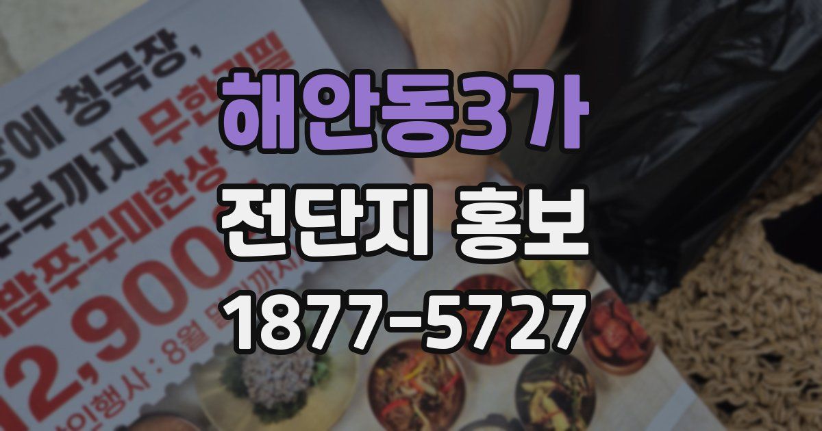 해안동3가 전단지 홍보