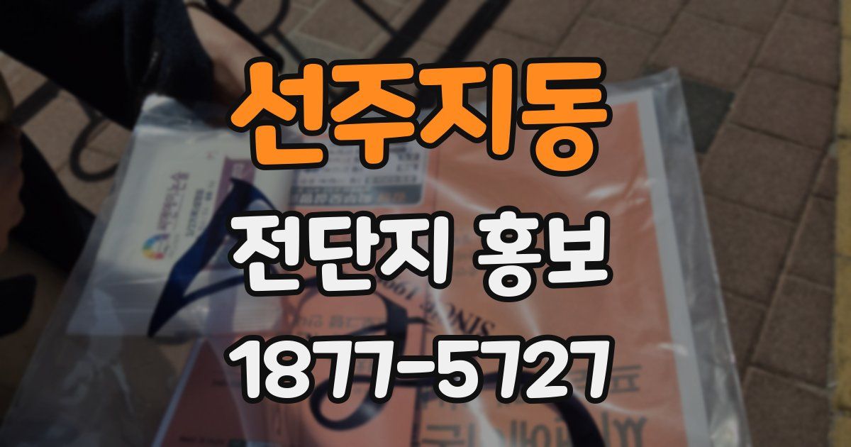 선주지동 전단지 홍보
