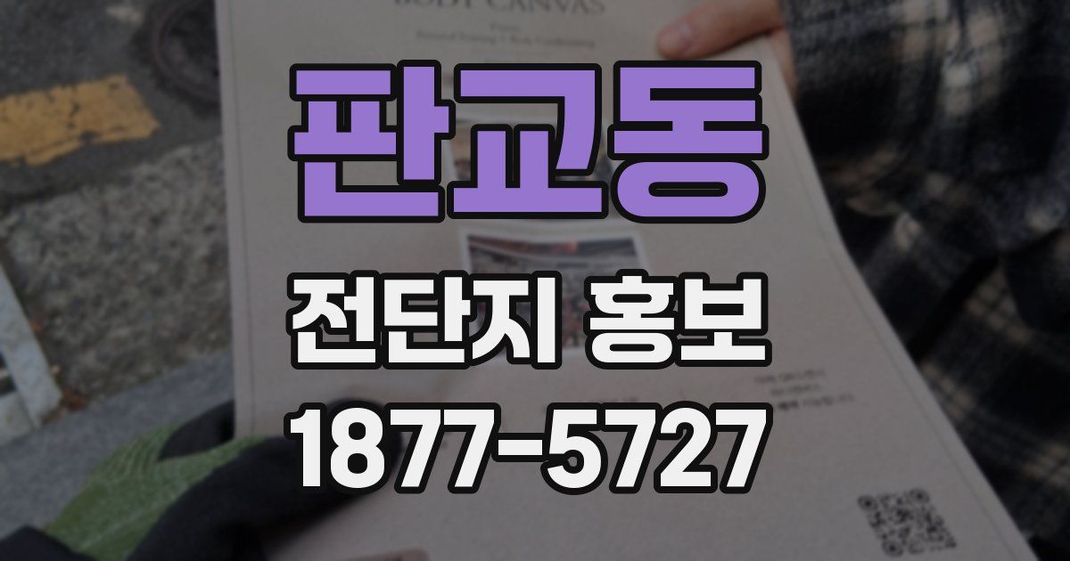 판교동 전단지 홍보