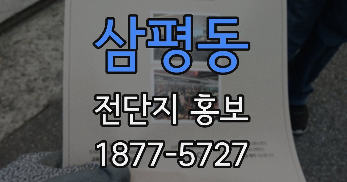삼평동 전단지 홍보