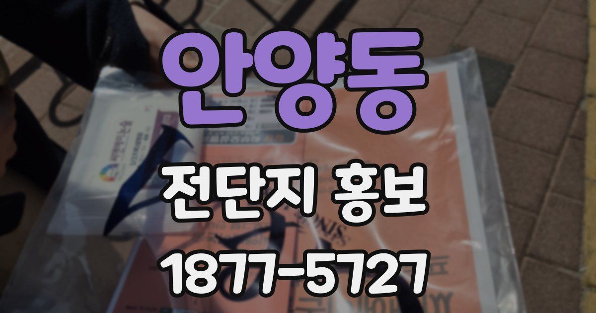 안양동 전단지 홍보