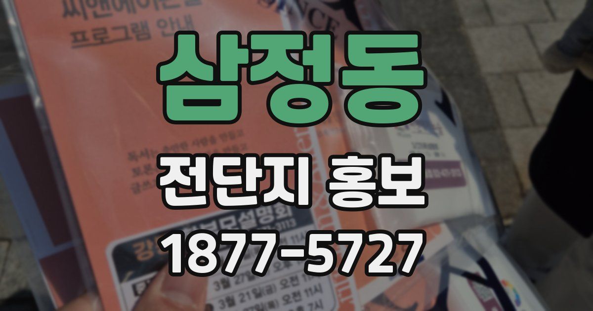 삼정동 전단지 홍보