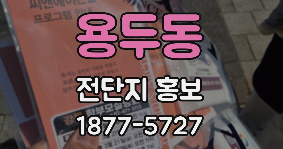 용두동 전단지 홍보