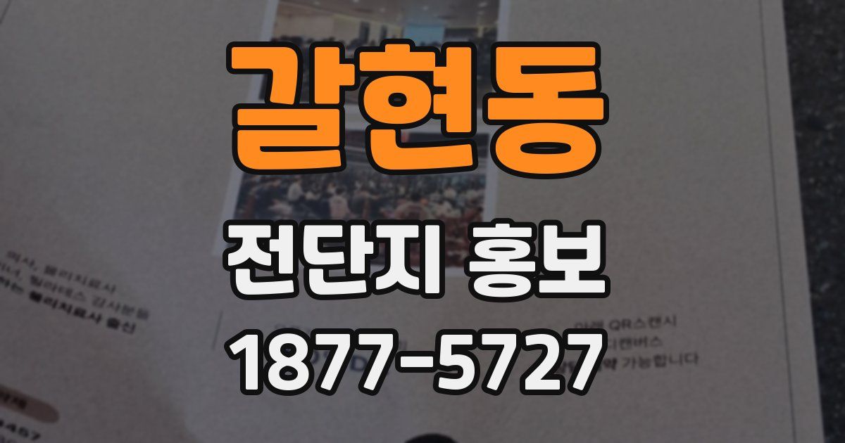 갈현동 전단지 홍보