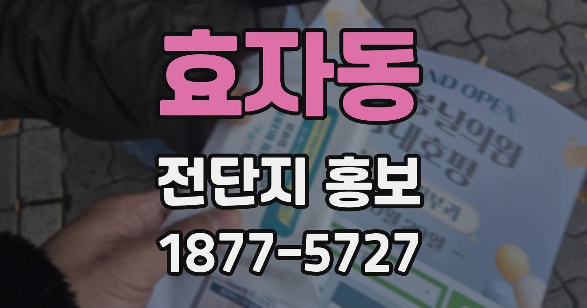 효자동 전단지 홍보