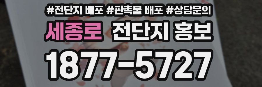 세종로 전단지 홍보