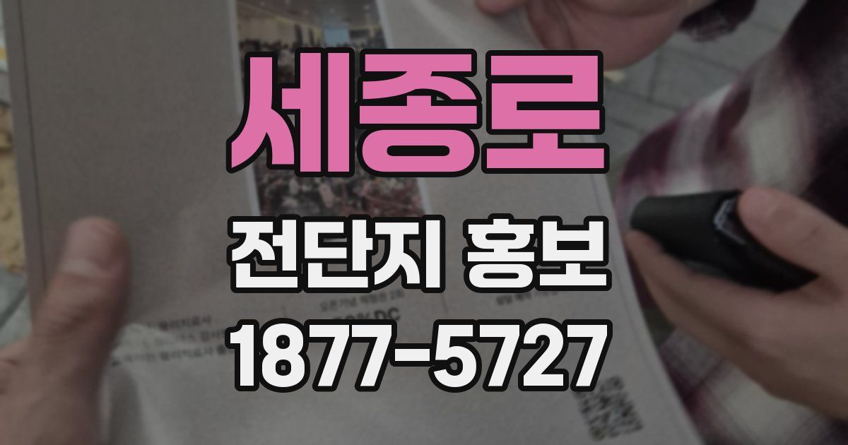 세종로 전단지 홍보