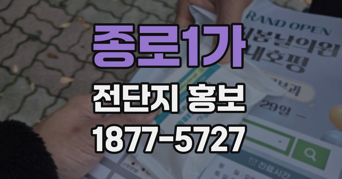 종로1가 전단지 홍보