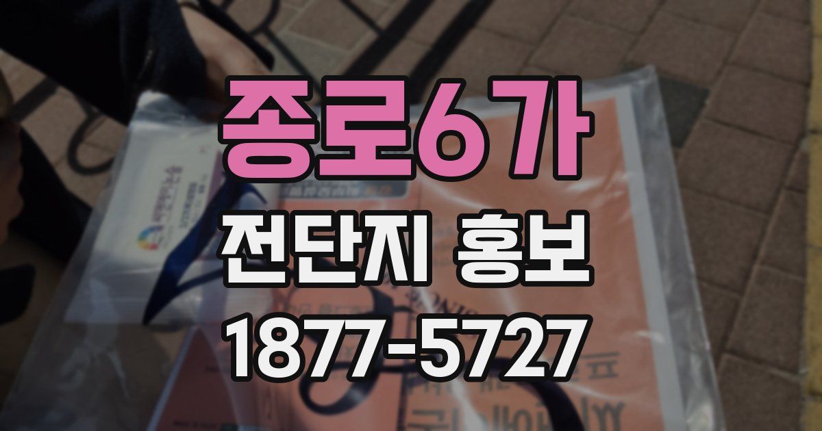 종로6가 전단지 홍보