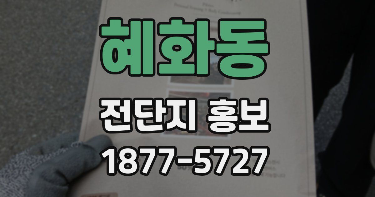 혜화동 전단지 홍보