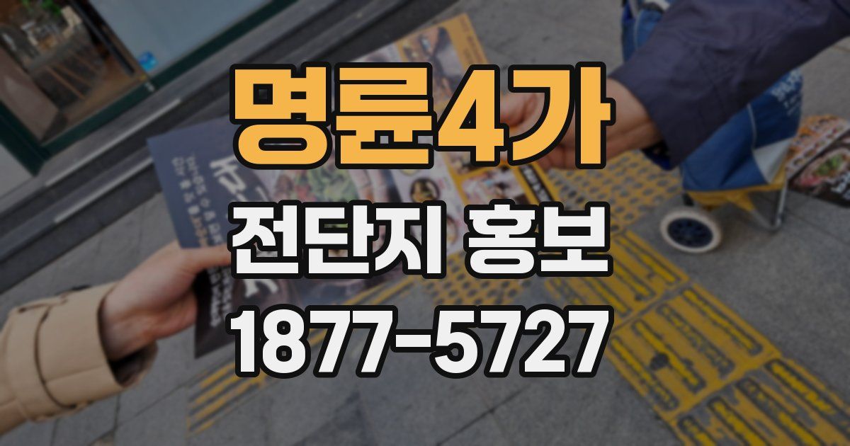 명륜4가 전단지 홍보