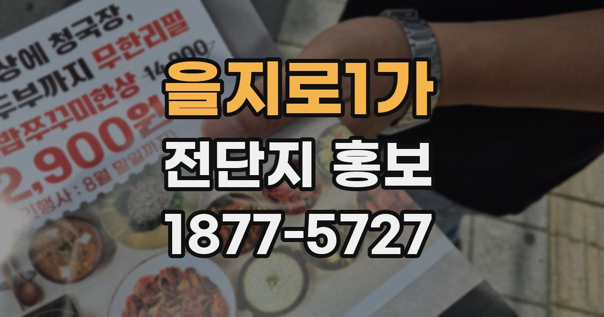 을지로1가 전단지 홍보