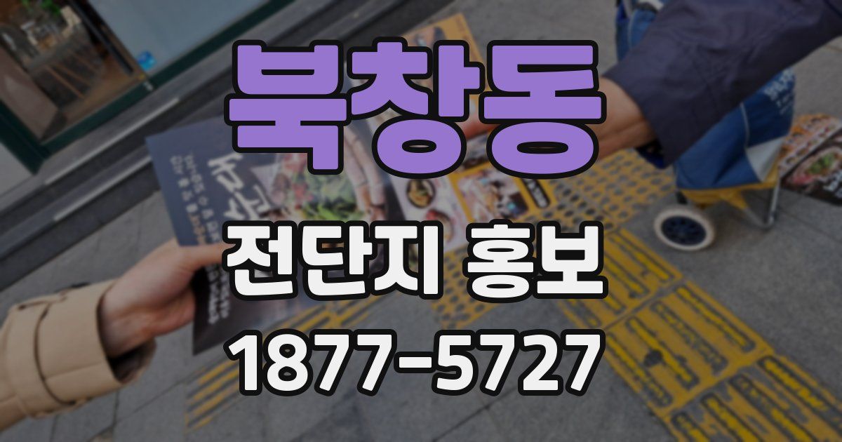 북창동 전단지 홍보