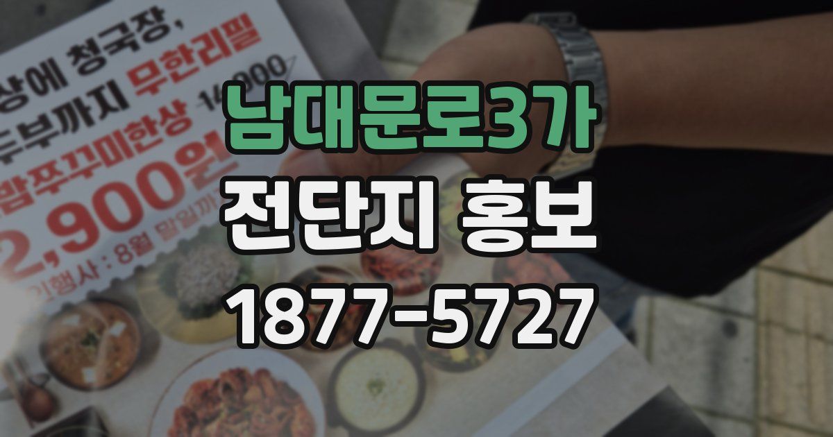 남대문로3가 전단지 홍보