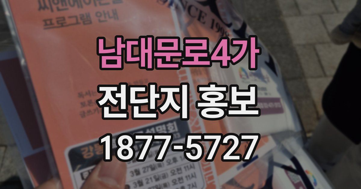 남대문로4가 전단지 홍보