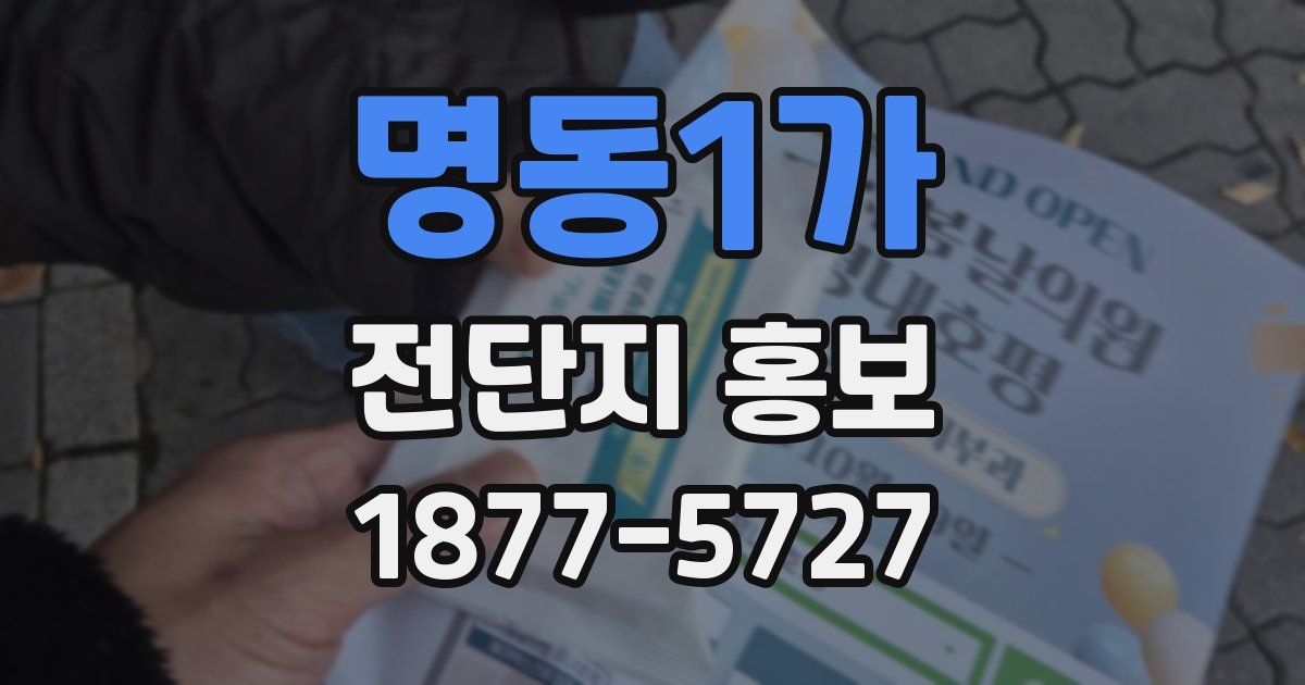 명동1가 전단지 홍보