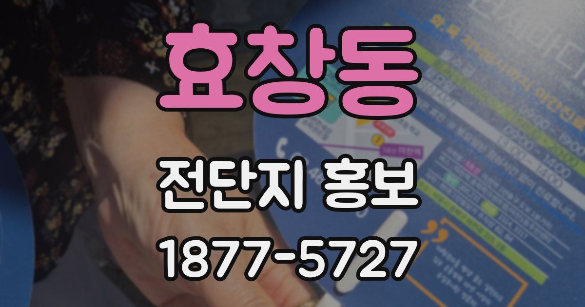 효창동 전단지 홍보
