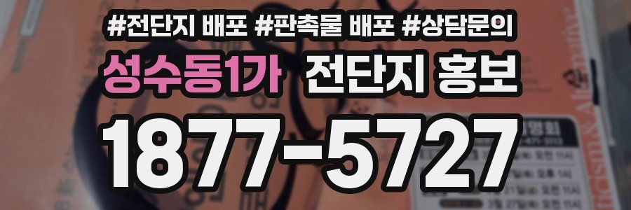 성수동1가 전단지 홍보