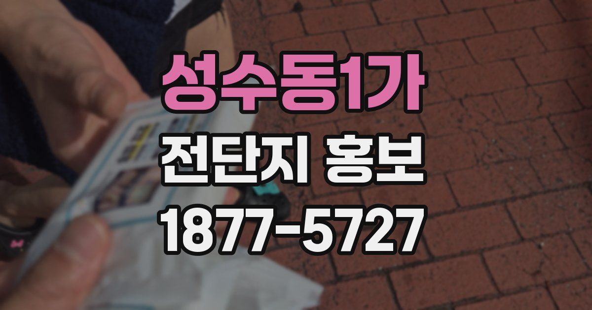 성수동1가 전단지 홍보