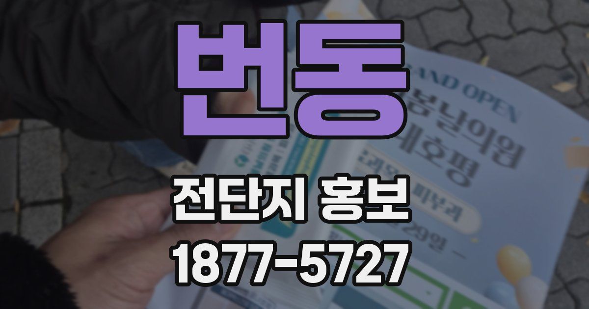 번동 전단지 홍보