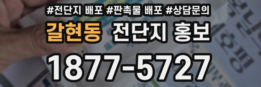 갈현동 전단지 홍보