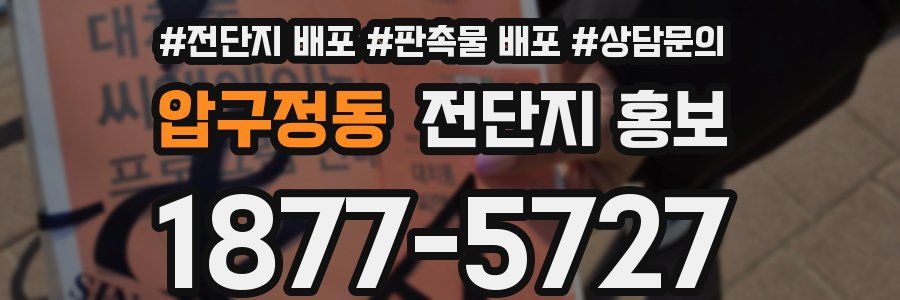 압구정동 전단지 홍보