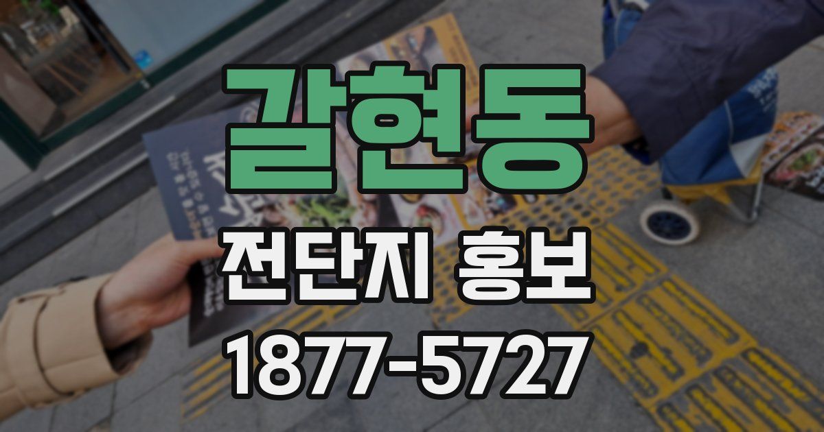 갈현동 전단지 홍보