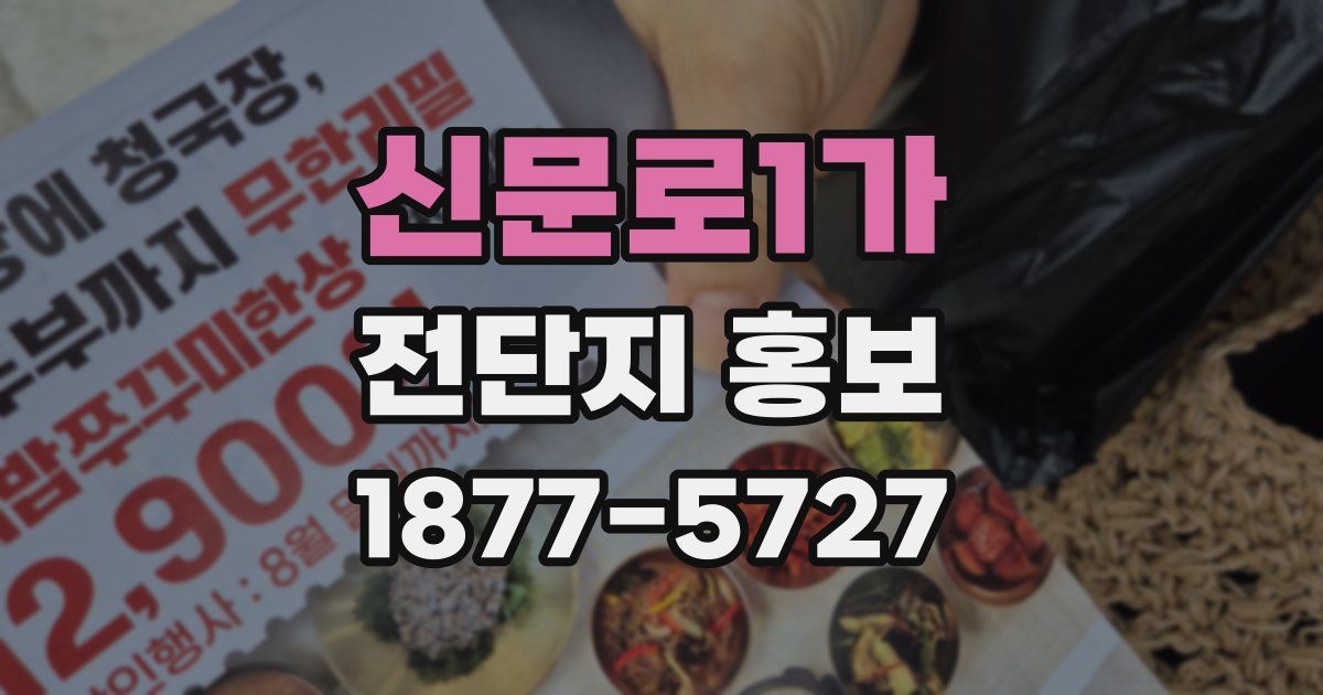 신문로1가 전단지 홍보