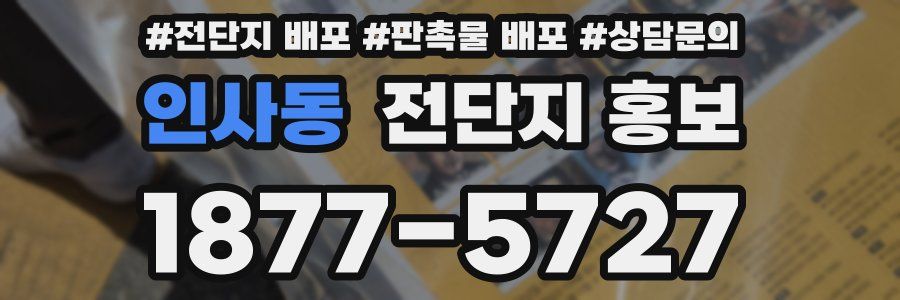 인사동 전단지 홍보