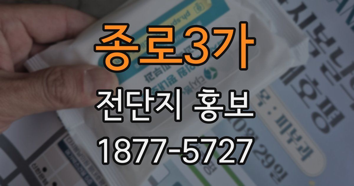 종로3가 전단지 홍보