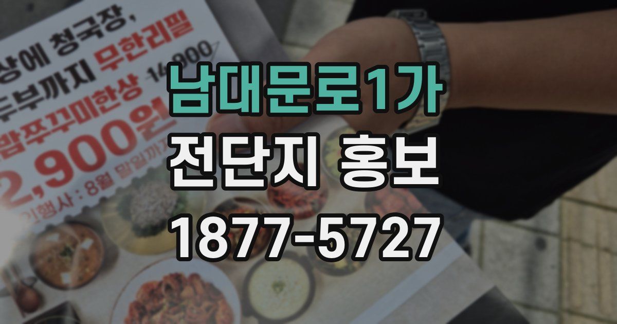 남대문로1가 전단지 홍보
