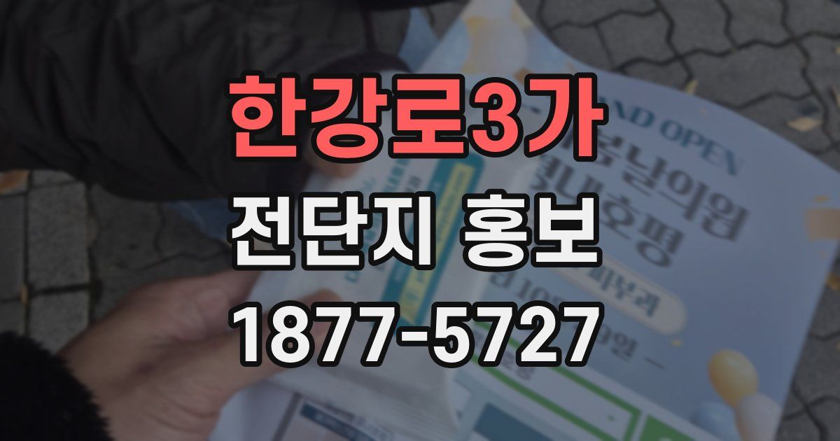 한강로3가 전단지 홍보