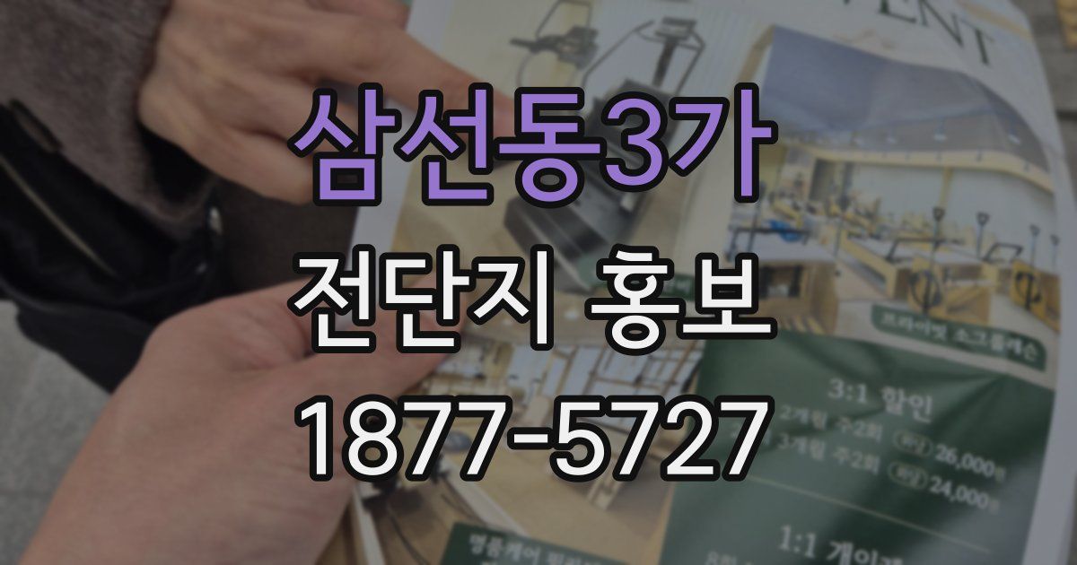 삼선동3가 전단지 홍보