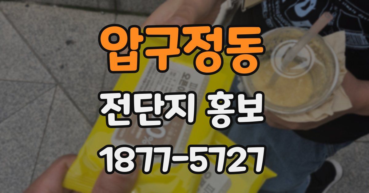압구정동 전단지 홍보