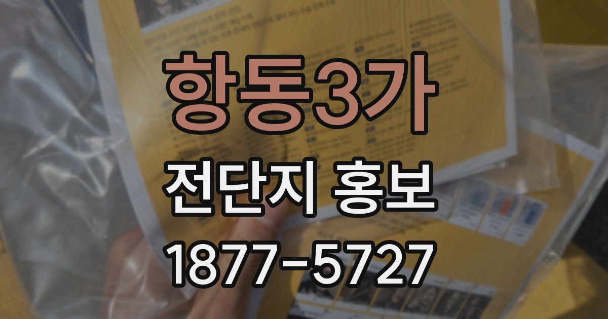 항동3가 전단지 홍보
