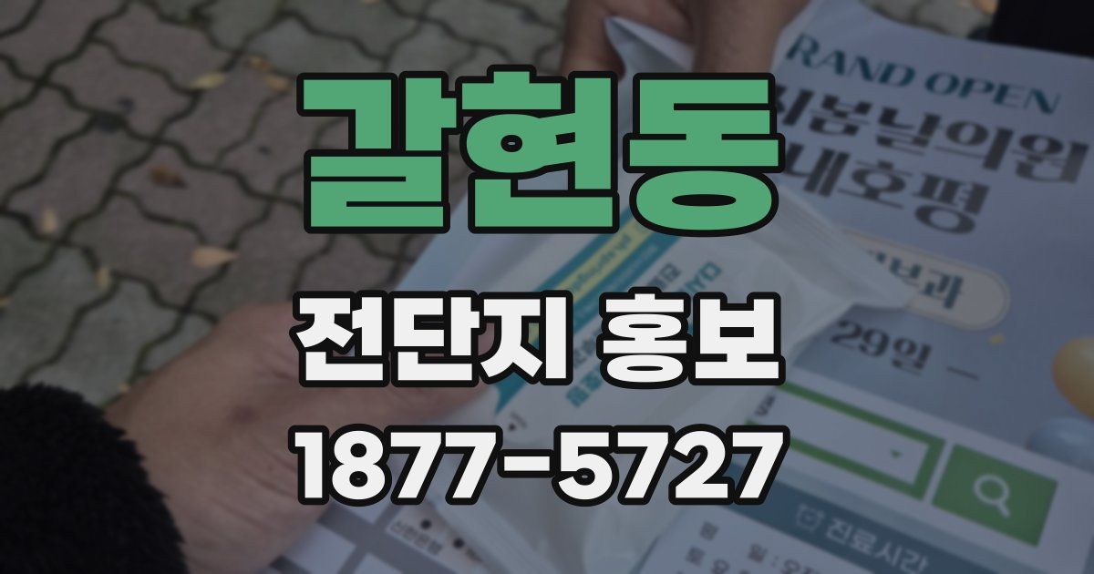 갈현동 전단지 홍보