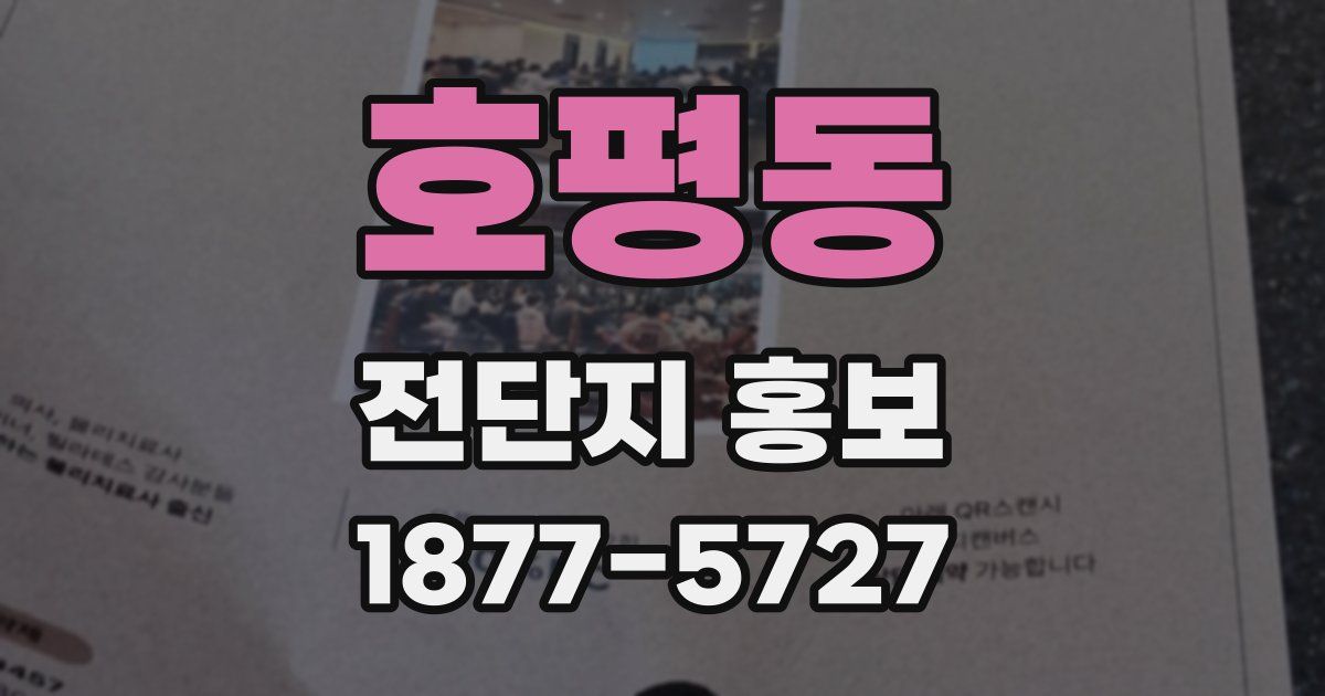 호평동 전단지 홍보