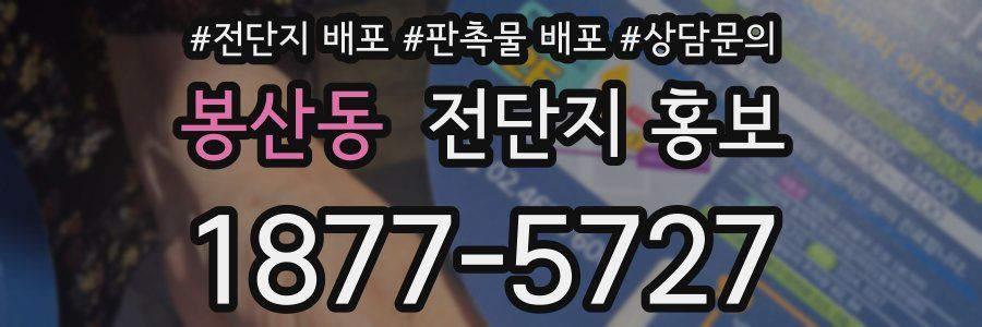 봉산동 전단지 홍보