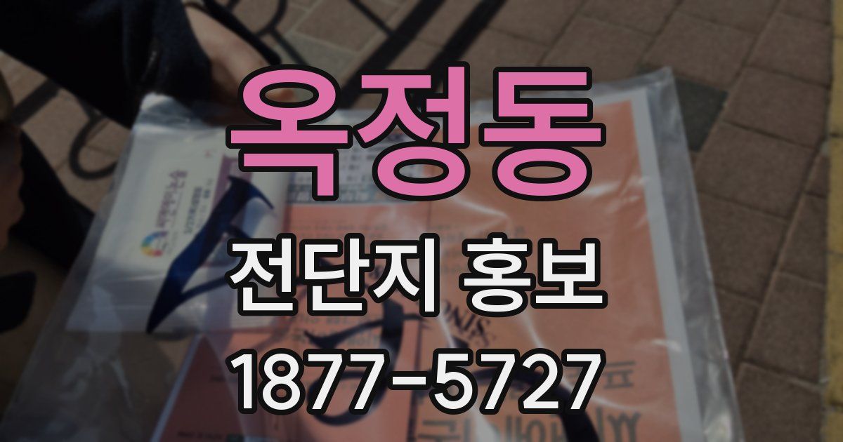옥정동 전단지 홍보