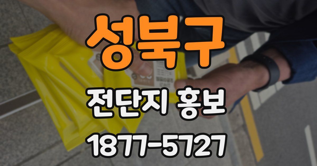 성북구 전단지 홍보