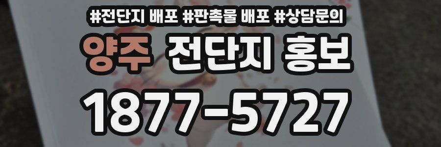 양주 전단지 홍보