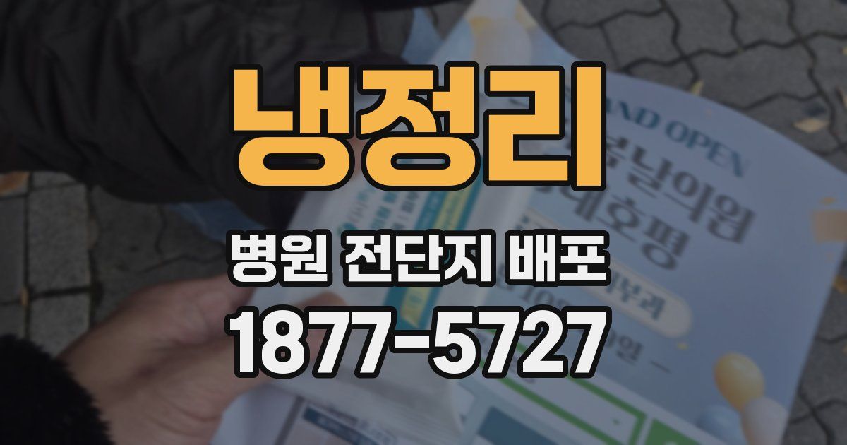 냉정리 병원 전단지 배포