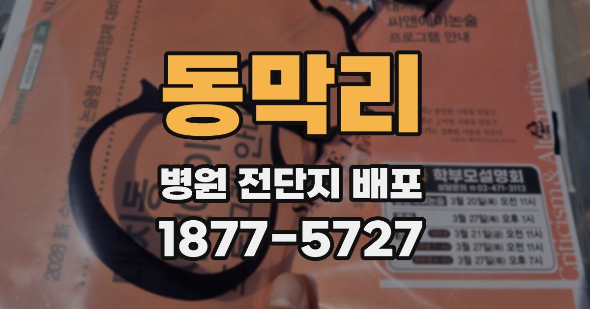 동막리 병원 전단지 배포