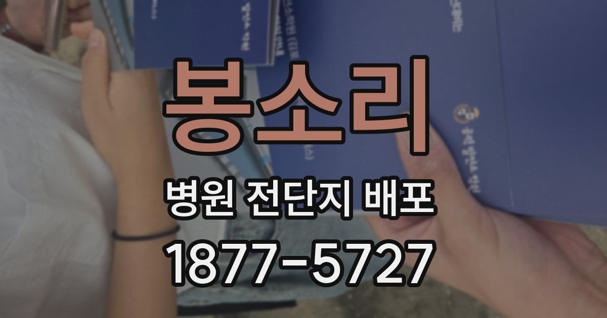 봉소리 병원 전단지 배포