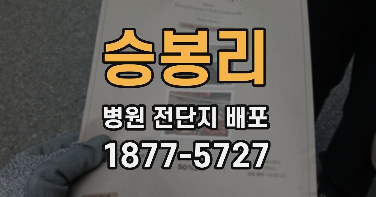 승봉리 병원 전단지 배포